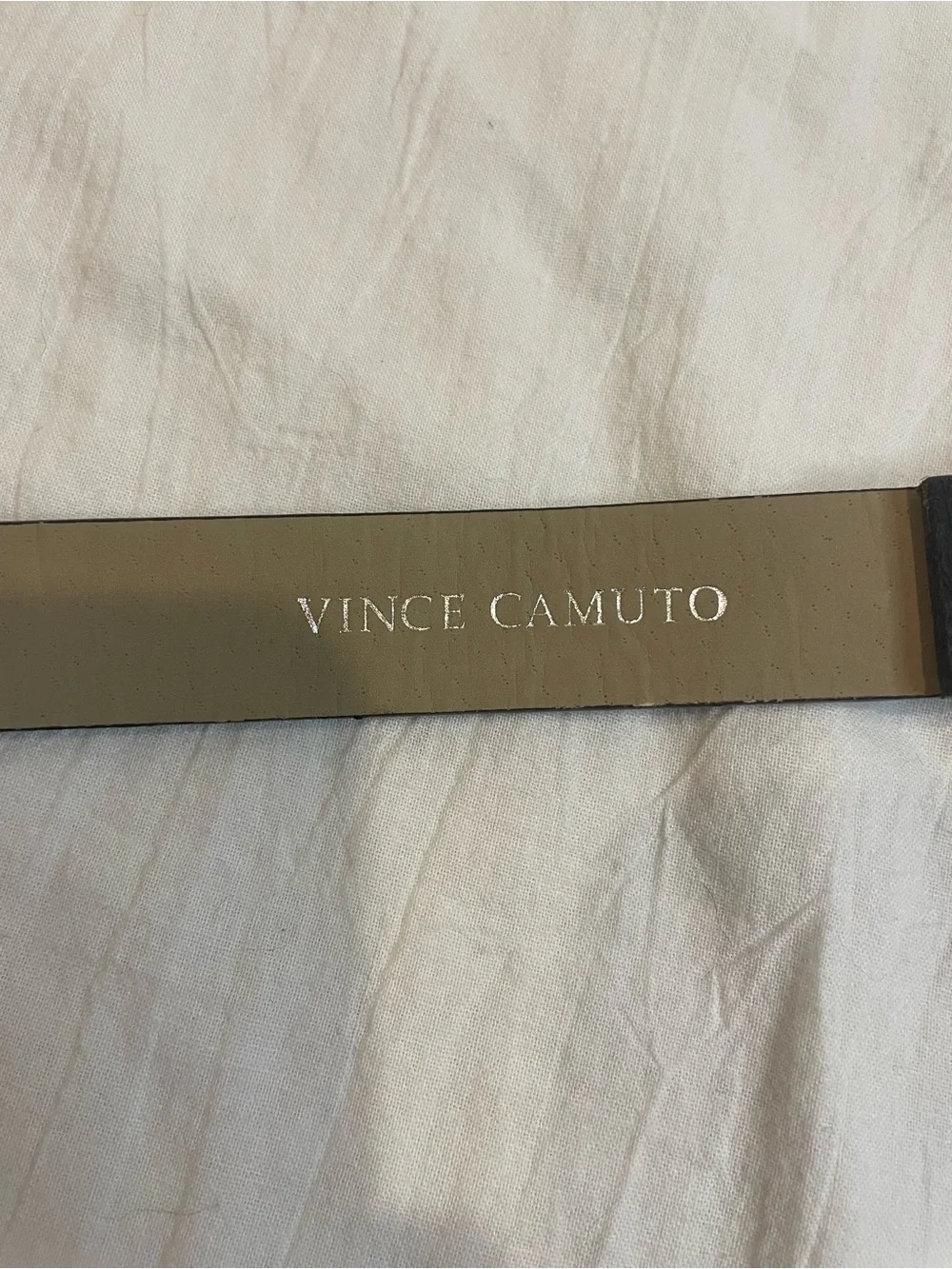 Vince Camuto Black Floral Embossed Belt Silver Western Buckle Size M